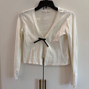 GAP Kids cashsoft velvet bow cardigan, size L, EUC